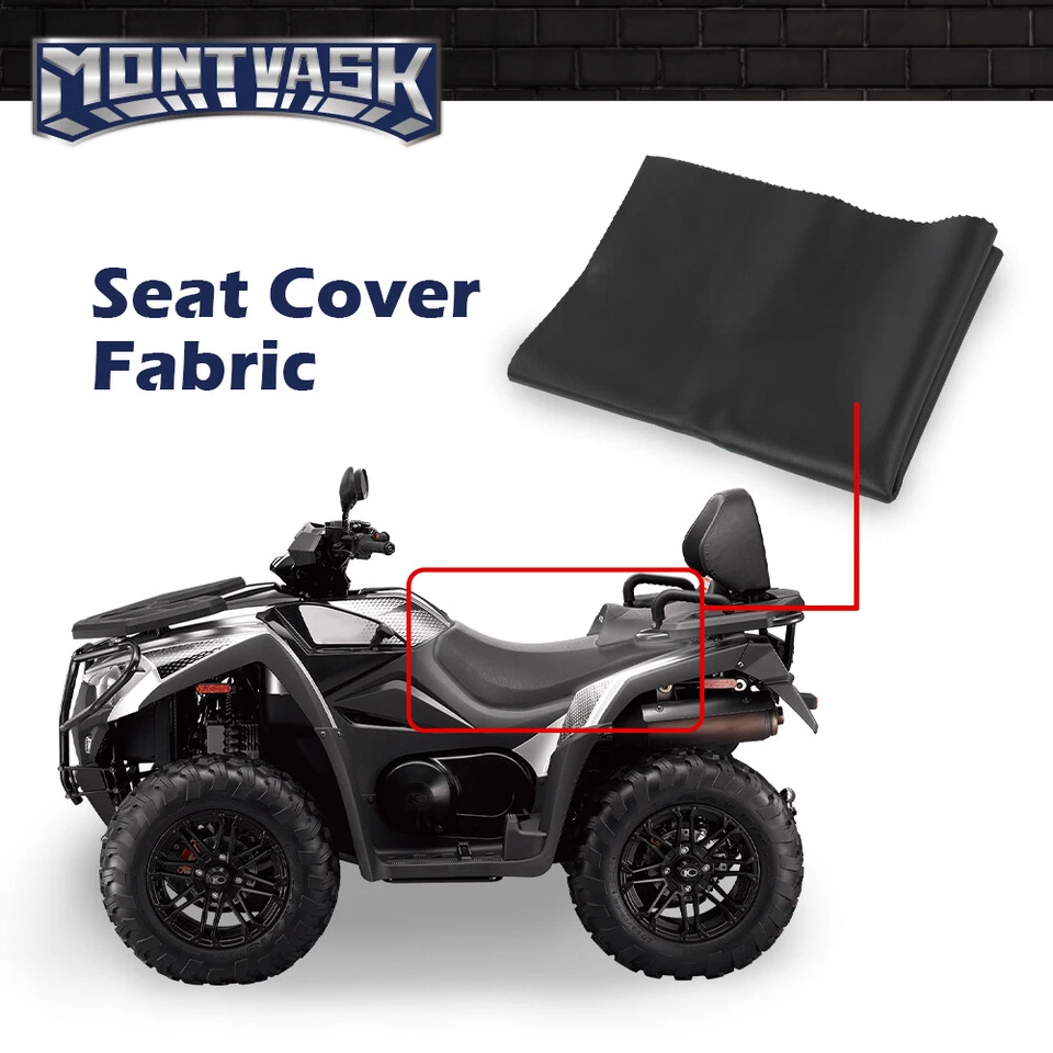 Черный универсальный материал чехла на сиденье мотоцикла квадроцикла скутера - матовый 23,8 дюйма x 36 дюймов - Изображение 2 из 4