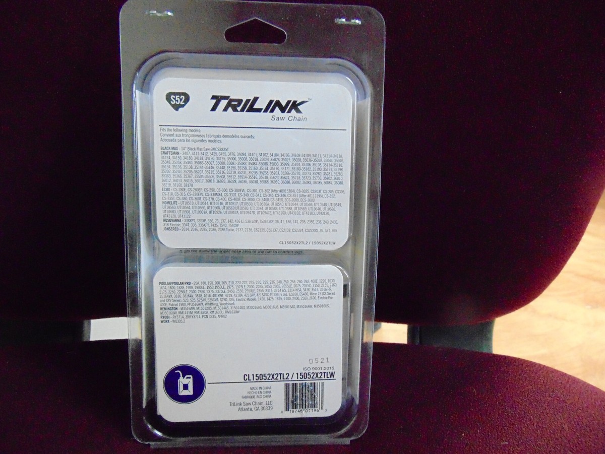 TriLink Saw Chain 14 Inch Pack 52 Drive Links S52