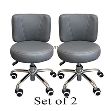 Technician Stool 2024 Spa Pedicure Chair Nail Stool Adjustable / Set of 2 - GREY