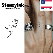 SteezyInk temporary tattoo Young Rose last upto 2 weeks 1 x 1 inch