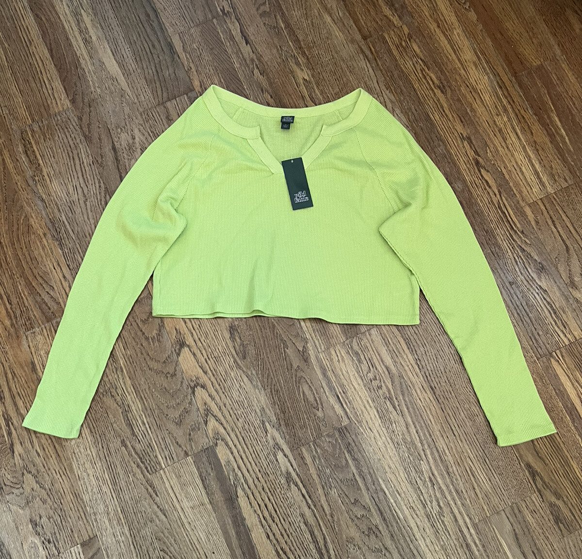 Women's Lime Green Thermal Shirt Wild Fable Women's Size XS