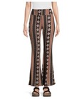 No Boundaries Juniors Black & Rust Print Flare Pants Size Medium (7-9) NEW — photo 1