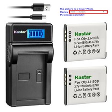 Kastar Battery and LCD Slim USB Charger for Olympus LI-50B Stylus 9010 XZ Tough