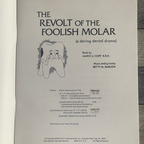 The Revolt Of The Foolish Molar Shawnee Piano & Vocal Sheet Music - Picture 4 of 6