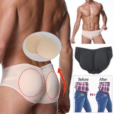 Men Briefs Boxers Padded Shorts Underwear Butt Lifter Hip Enhancer Shaper Pants