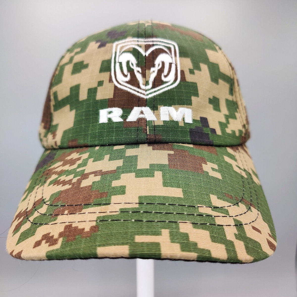 DODGE RAM LOGO PATCH DARK MOSSY OAK CAMO HAT CAP ADJUSTABLE CAMOUFLAGE