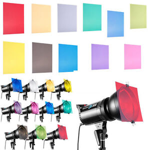 11x Flash Color Card Diffuser Speedlite Lighting Correction Gel Filter Sheets Us Ebay