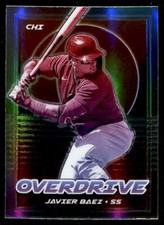 2021 Panini Chronicles Overdrive Javier Baez Chicago Cubs #1 Silver Holo Prizm