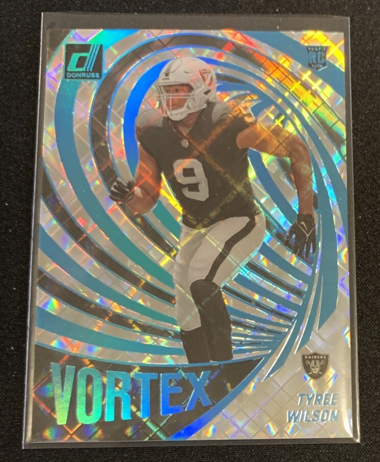 2023-24 Panini Donruss Football Tyree Wilson Rookie VORTEX Card Cosmic #019/100