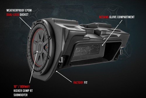 SSV Glove Box 10" Unloaded Subwoofer Enclosure For Polaris RZR S 900 2014-21 - Picture 4 of 5