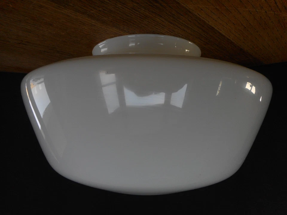Casa Escolar Globo Tono Blanco Vintage Luz Antigua Restaurar Granja Años 20? Foto 2 de 4