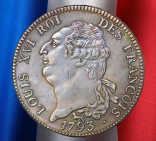 1793 France Louis XVI Roi Des Francois Silver Plated Coin Modern RESTRIKE Token