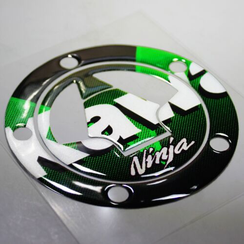 NINJA ZX-6R/10R/14R/650/Z1000 LOGO GAS TANK FUEL CAP COVER PROTECTOR PAD GREEN - Picture 4 of 5