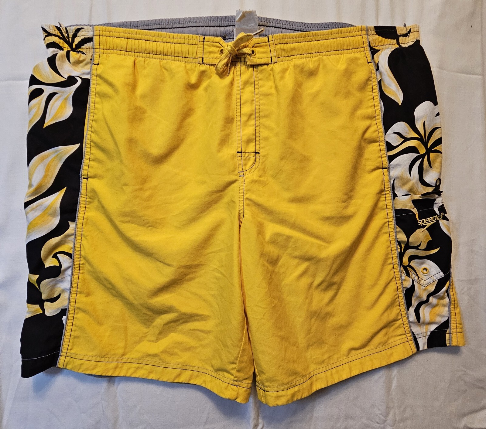 SPEEDO Yellow/ Black White Shorts/ Swim Trunks Big Tall Size
