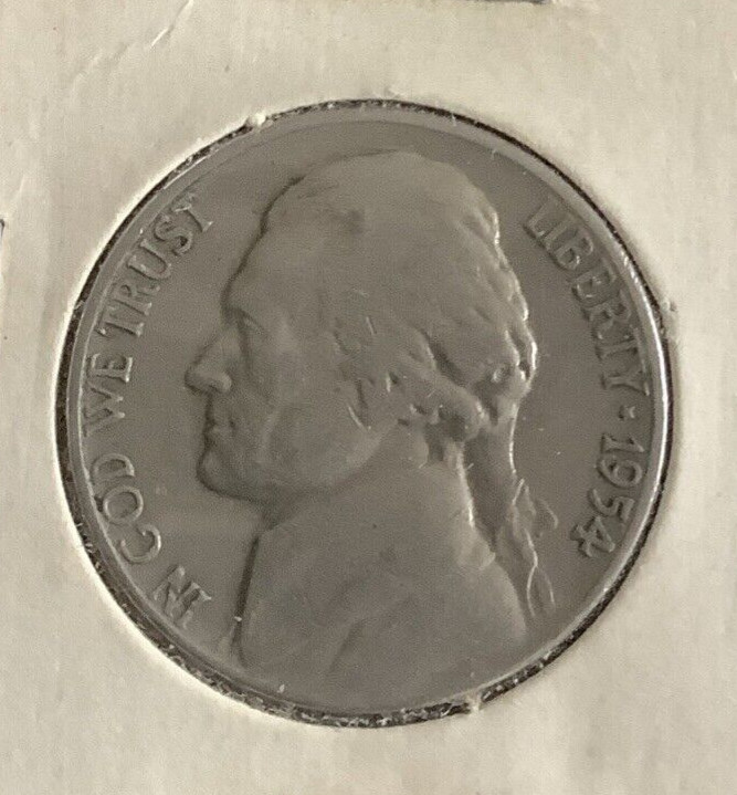 1954 D Jefferson Nickel US 5 Cent Coin