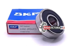 SKF 6302 2RS DEEP GROOVE BALL BEARING, RUBBER SEALED 15x10x42 mm