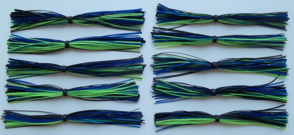 5 Starflash Custom Silicone Spinnerbait Skirts(Black/Chart.) Bass