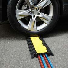  INTBUYING 2-Cable Rubber Plastic Wire Cover Protector Traffic Speed Bumps 40"