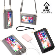 Women Touchscreen Purse Small Crossbody Phone Bag RFID Card Case Wristlet Wallet