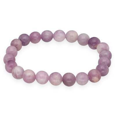 Lepidolith Kugelarmband | 8 mm Perlen | Dehnbar | Edelstein-Armband