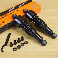 Black 10.5" Slammer Rear Absorber Shocks Lowering Kit For Harley Touring 1980-UP