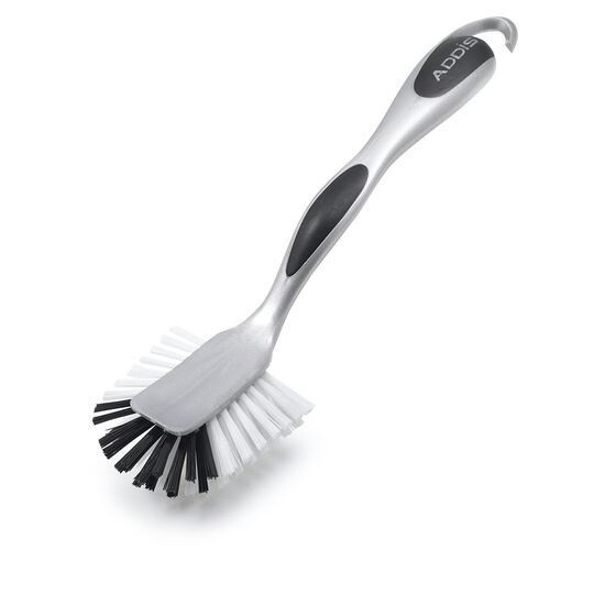 Addis Ultra Grip Kitchen Washing Up Dish Cleaning Brush Scraper Marks - Grey