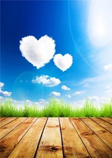 Grass Photography Backdrop Photo Prop Scenic Background Wooden Floor 5x7FT