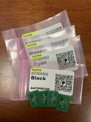 4 x Toner Chip (BCMY) for Xante Ilumina 407, 500, 502 Digital Press Refill