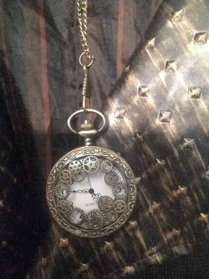 Lote Halloween Steampunk Trench Jacket Pulsera de Mano Stop Watch Disfraz Adulto XL Foto 3 de 4