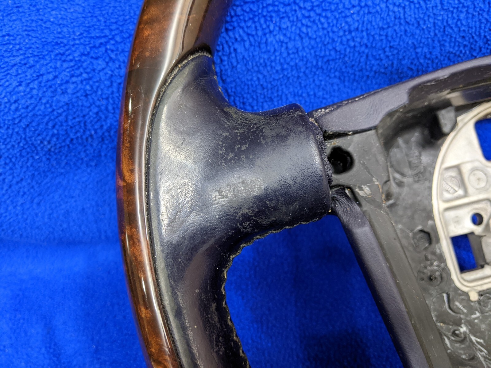 WOOD STEERING dark sapphire BLUE LEATHER BENTLEY FLYING SPUR GT GTC (2004-2010)