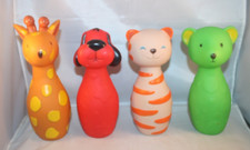 Melissa Doug K's Kids Bowling Friends Play Set Pins - Animals - Lot of 4