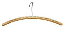Vintage Wood Advertising Clothes Hanger Hudson  s Custom Fur Services