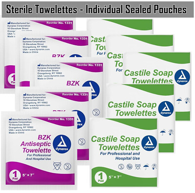 Cleansing Towelettes Antiseptic 5'' x 7'' Wipes (100 Pcs) Hand and Body Wet Napkin