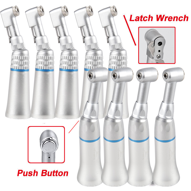 Autochuck Contra Angle Low Speed Dental Handpieces Dental Push Button Contra Angle Handpiece Low Speed 1:1 E-Type - Compatible With NSK FX23, Pneumatic Popdent Handpiece 1:1 Ratio
