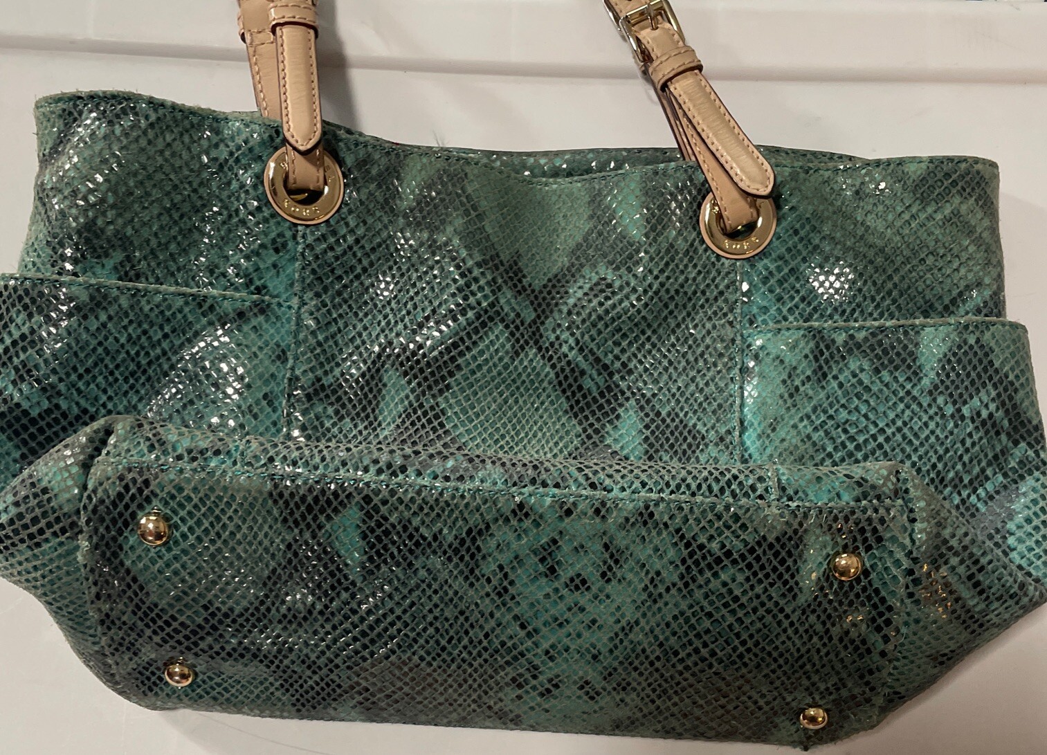 Michael Green Python Soft Snakeskin  Leather Shou… - image 10