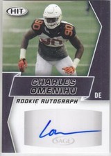 CHARLES OMENIHU 2019 SAGE Premier Draft Low BLACK AUTOGRAPH auto TEXAS