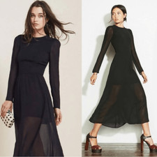 NWT Reformation Jupiter Midi Black Dress Size S