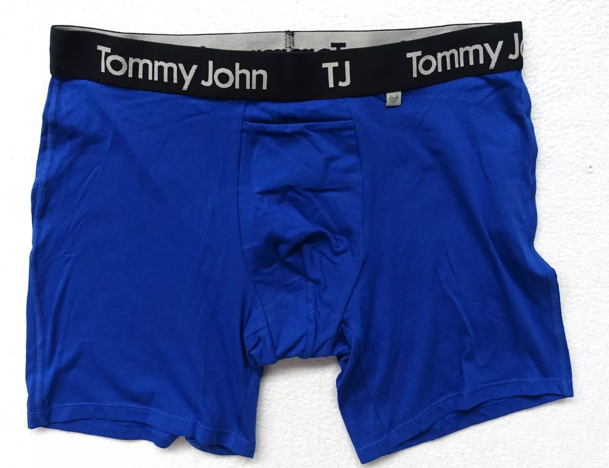 TOMMY JOHN~NEW!!~MEN'S S BLUE HAMMOCK POUCH COTTON STRETCH BOXER BRIEFS