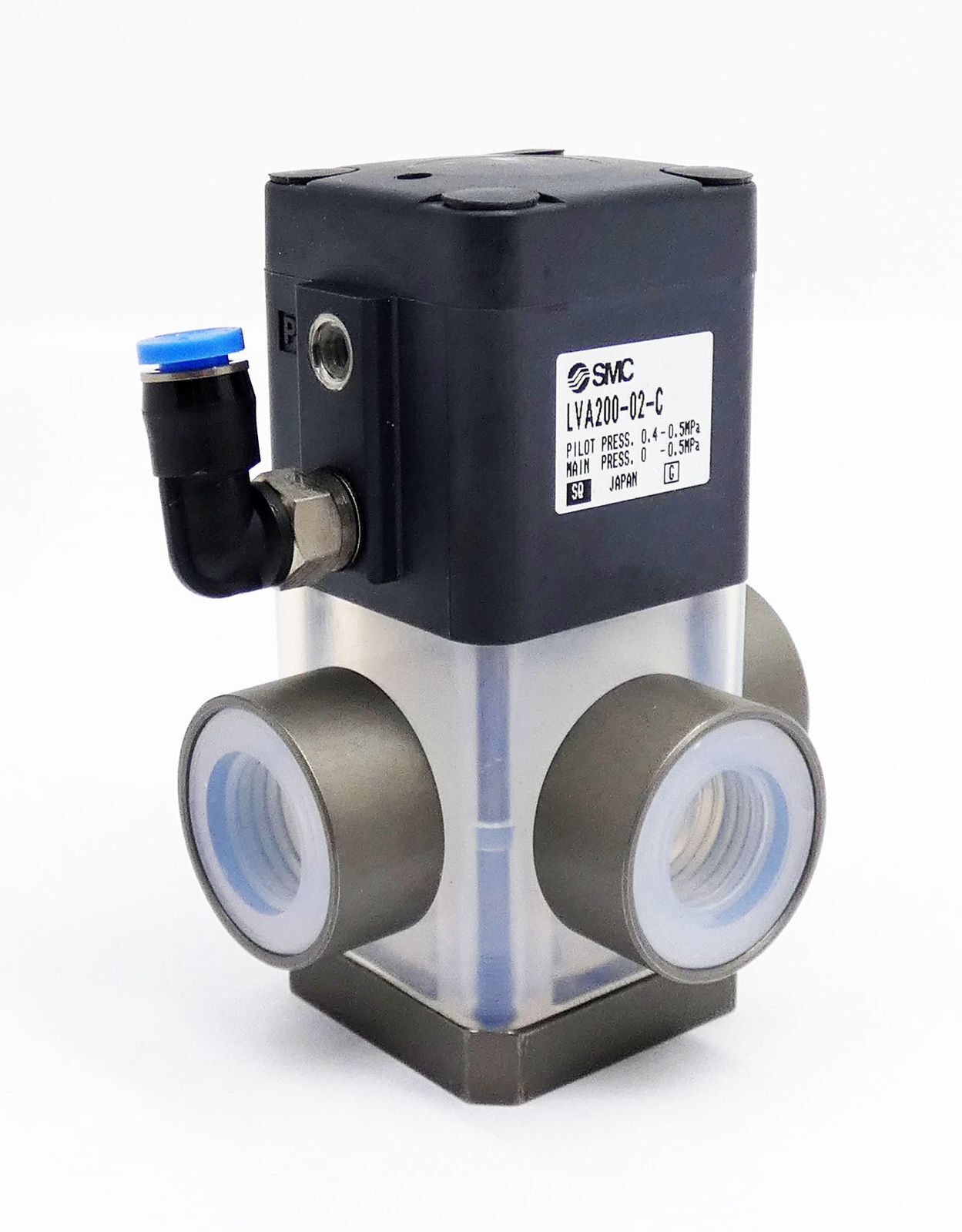 SMC LVA200-02-C 3-Way Chemical Cleanroom Valve -Unused-
