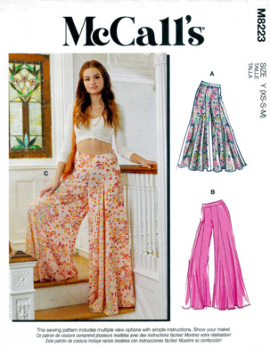 MCCALLS PATTERN  8223  PANTS  MISSES SIZES  XSMALL SMALL MEDIUM  UNCUT  NEW