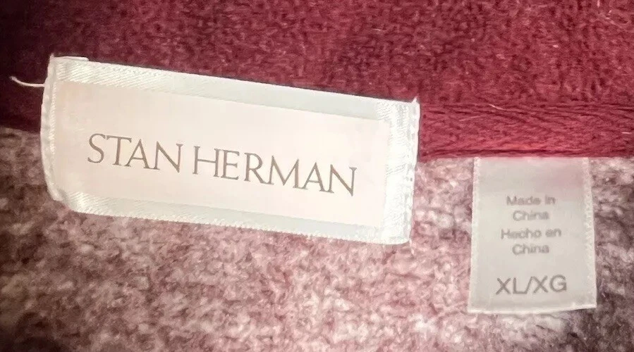 Chaqueta polar Stan Herman para mujer granate cremallera completa con bolsillos talla XL Foto 2 de 4