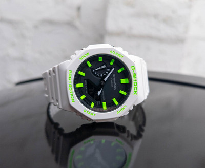 CasiOak Mod Green Neon UV Glow G-Shock Hand Painted modded GA-2100 mod G-Modz