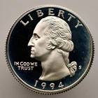 1994-S Washington Quarter - Gem Proof - 90% Silver - .1808 Troy oz (sku:WP8)