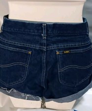 Vintage 80s 90s Denim Jean Shorts Women Micro Mini Cutoff Size 24 Union MADE USA