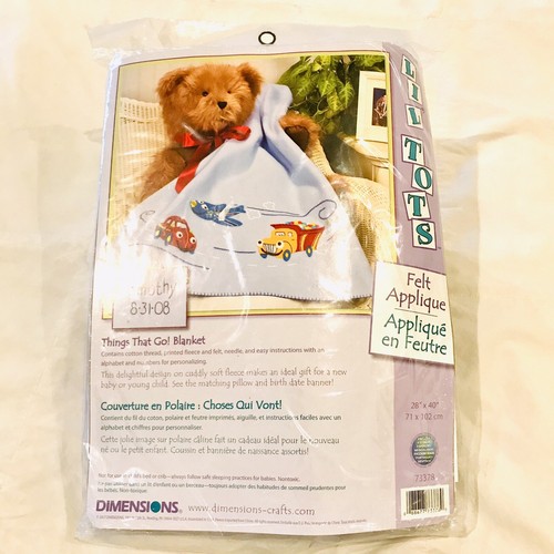 NEW - Dimensions Lil Tots Felt Applique “THINGS THAT GO!” Blanket kit 28"X40" - Picture 2 of 6