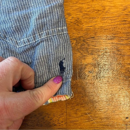 Boys Polo Ralph Lauren reversible shorts chambray blue plaid size 4 - Picture 2 of 6