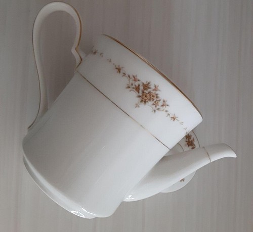 NORITAKE Suffolk Tea Set Teapot Sugar Bowl Creamer Ivory China Gold Lim 3-pcs - Picture 15 of 15
