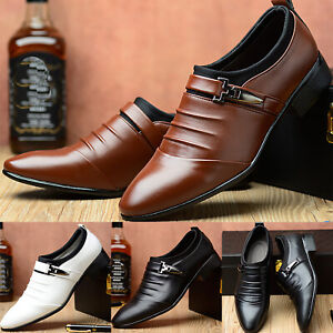 Men's Formal Oxfords Leather Shoes Business Casual Dress Slip On Wedding Loafers