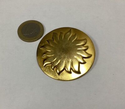 Broche Vintage Soleil Dorée Signée SOULEIADO - Bijou De Créateur Rare