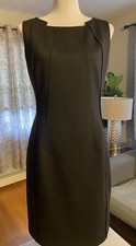 ALL OCCASION LITTLE BLACK DRESS Sz 6 Tahari  Boat Neck Sheath Dress Fully Lined
